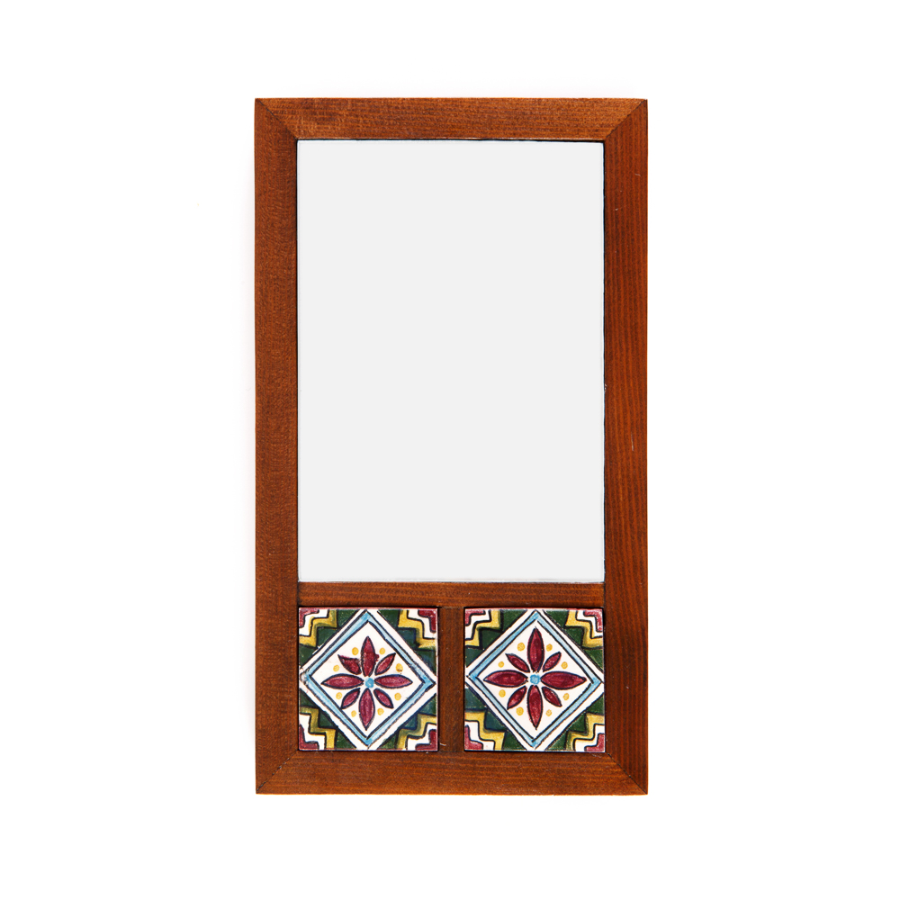 Mirror with Two Arabesque Tiles